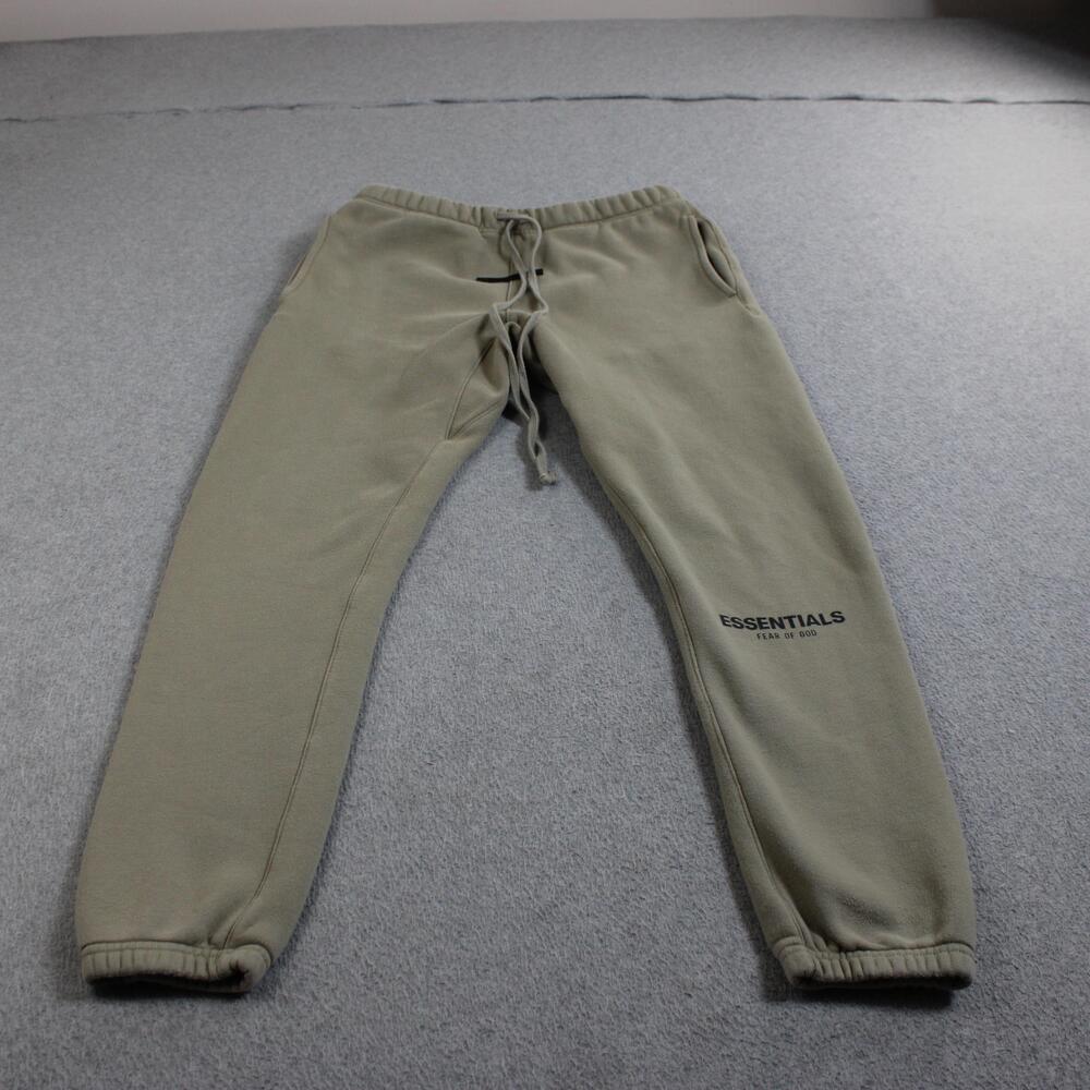Fear Of God Essentials Sweatpants Mens Small Beige Fleece Jogger Elastic Waist